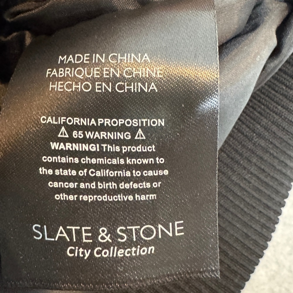 Slate & Stone Jacket Mens Small Varsity Faux Leather City Collection Bomber NEW - Picture 10 of 10